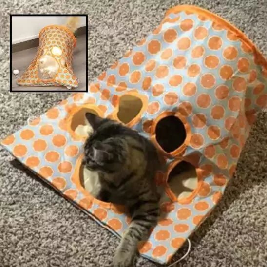 Tunnel pour chat d'appartement - CosyCat Orange