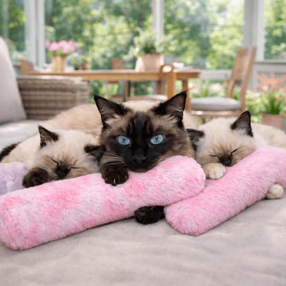 Coussin pour chat Félin’Nuage Câlin rose avec un chat et ses chatons se reposant confortablement