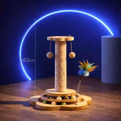 Griffoir chat Tower Féli’Aventure hauteur 40 cm avec base de 28 cm