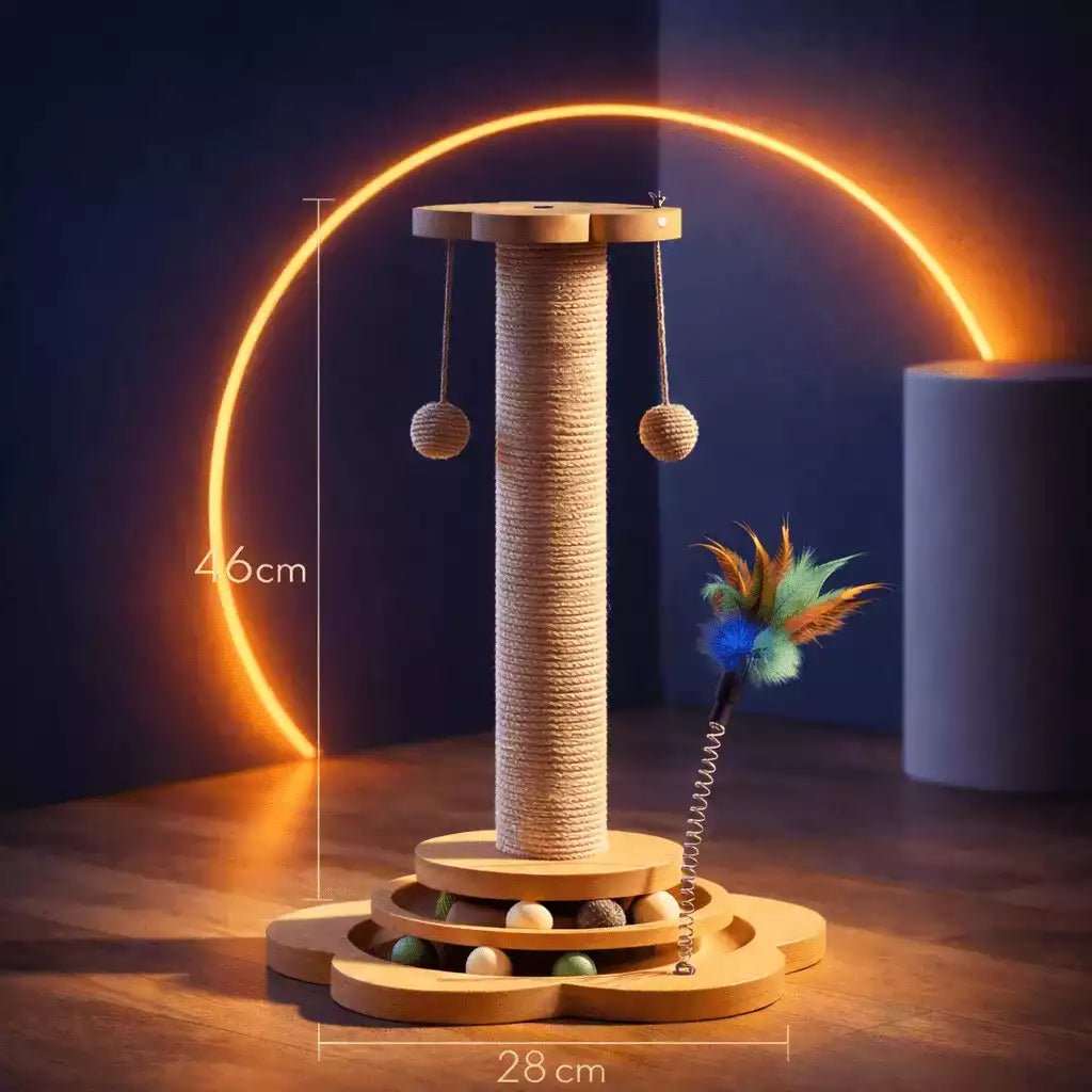 Griffoir chat Tower Féli’Aventure hauteur 46 cm avec base de 28 cm