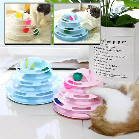 Jeux Chat - Deux tours Feline Turbo Tower, Phase 2 Bleu et la Phase 2 Rose, idéales pour occuper et stimuler votre boule de poils