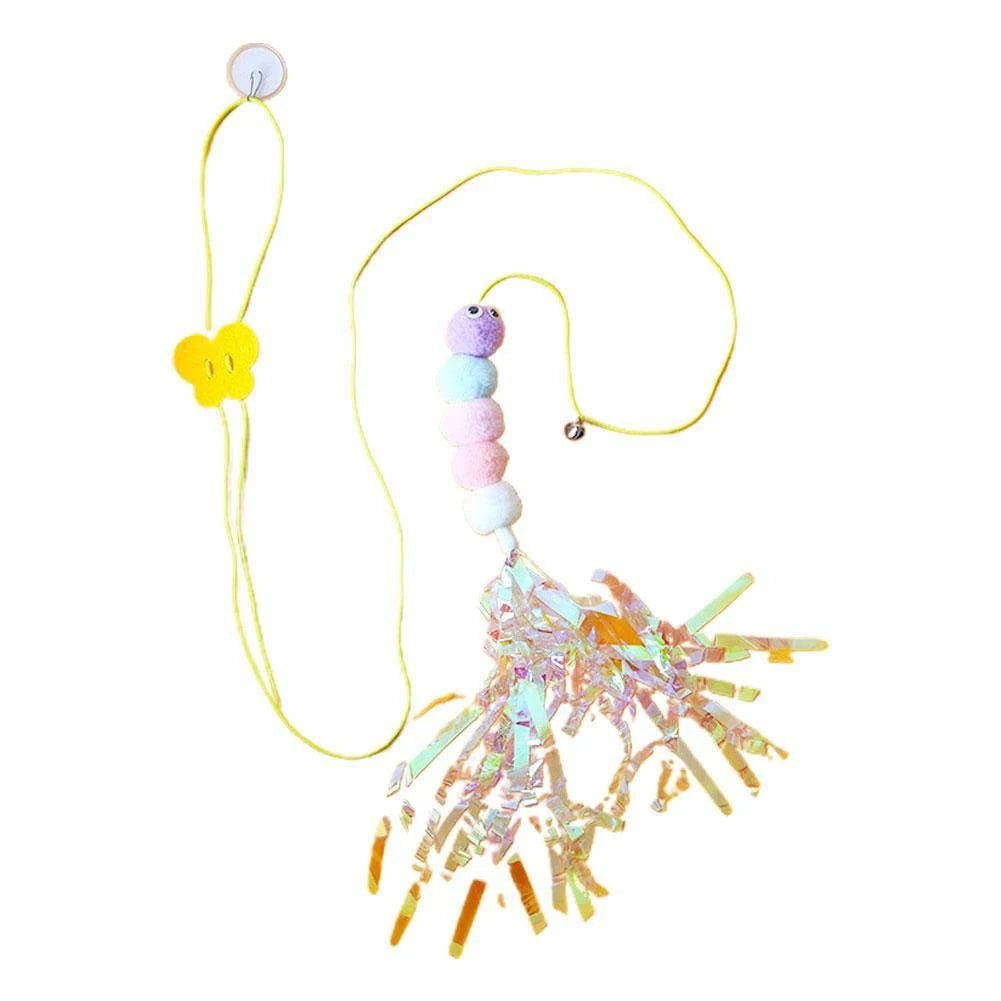 Jeux pour Chat Étoiles Magiques – Voltige Féline avec franges scintillantes et pompons colorés pour des heures de jeu interactif