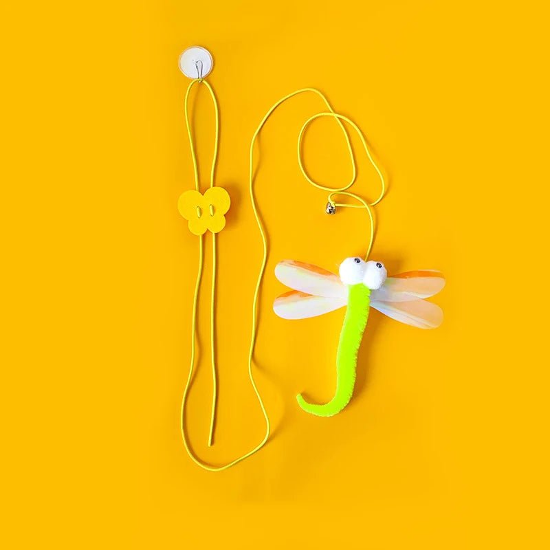Jeux pour Chat Libellule Enchantée – Voltige Féline, design réaliste à ailes translucides et peluche douce, parfait pour éveiller la curiosité féline