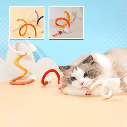 Jouets pour les Chats – Corde Feline’Fun, chat allongé, cordes spiralées pour un jeu ludique et relaxant
